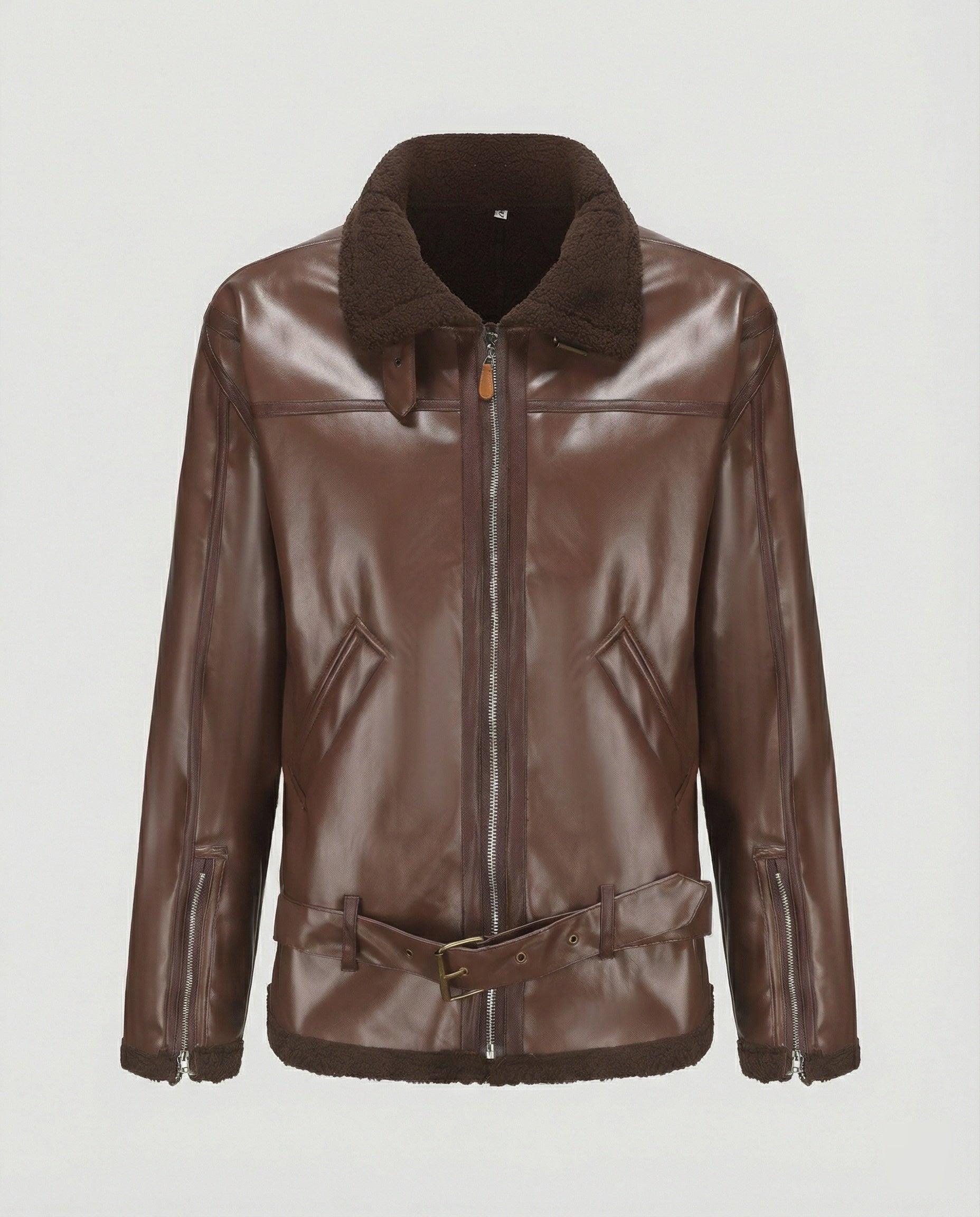 Herren Kunstlederjacke mit Kragen