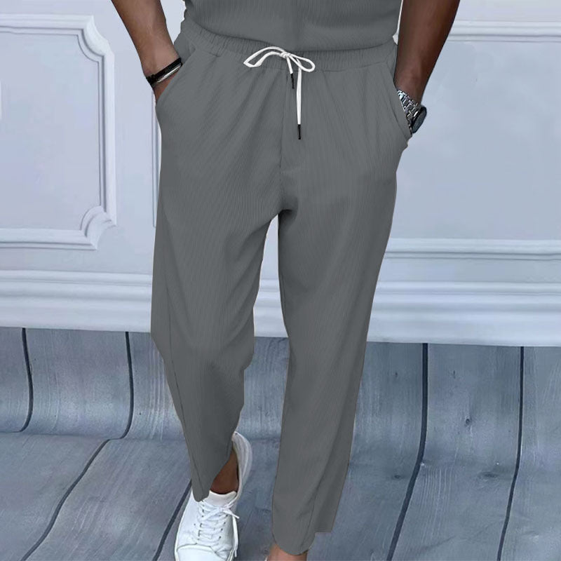 Herren lässige Freizeithose mit elastischem Bund und seitlichen Eingrifftaschen R&B