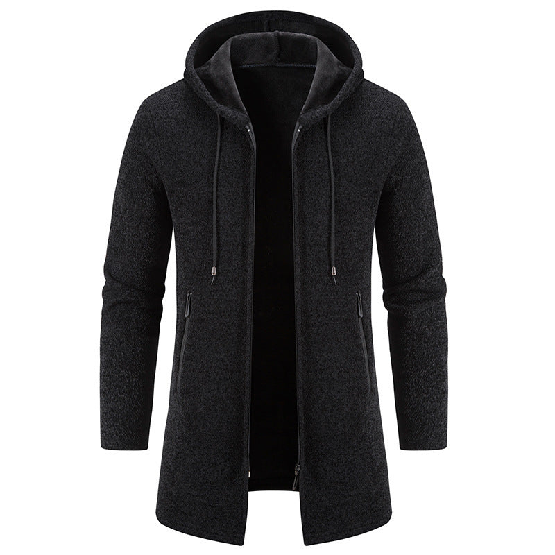 Herren praktische und stilvolle Fleecejacke mit Kapuze und Reißverschlusstaschen R&B
