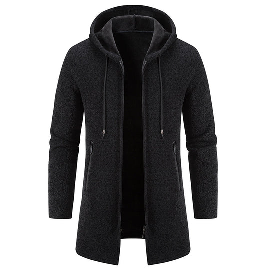 Herren praktische und stilvolle Fleecejacke mit Kapuze und Reißverschlusstaschen R&B