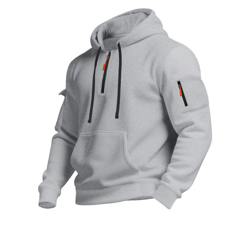 Herren Sportlicher Kapuzenpullover mit Reißverschluss und praktischen Taschen R&B