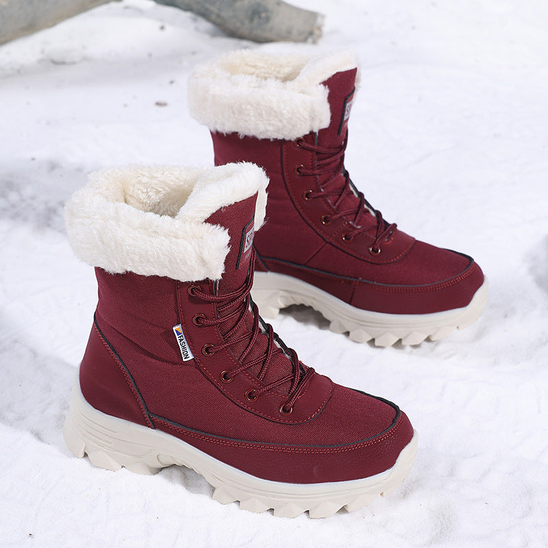 Damen winterliche Outdoor-Stiefel mit wärmeisolierendem Futter und rutschfester Sohle R&B