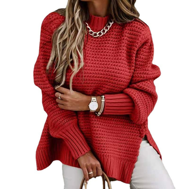 Damen Strickpullover mit strukturiertem Muster und weitem Schnitt R&B
