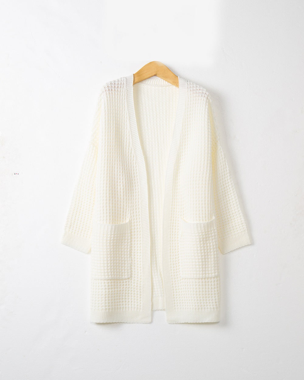 Damen lässiger Strickcardigan mit Taschen und offenem Schnitt R&B