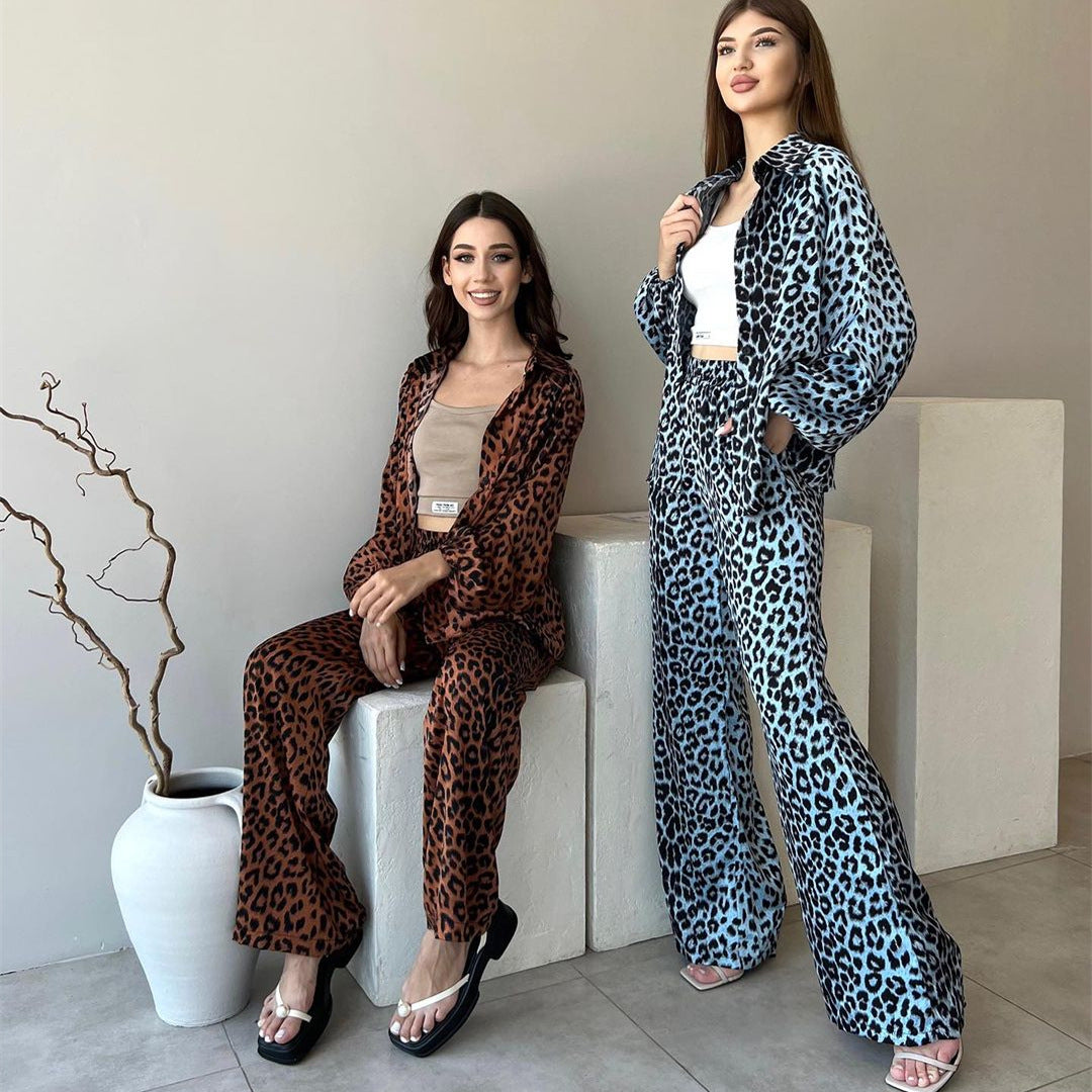Damen Elegantes und gemütliches Lounge-Set mit Leopardenmuster R&B