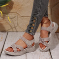 Damen Sportliche Sandalen mit geflochtenen Riemen und gepolsterter Sohle R&B