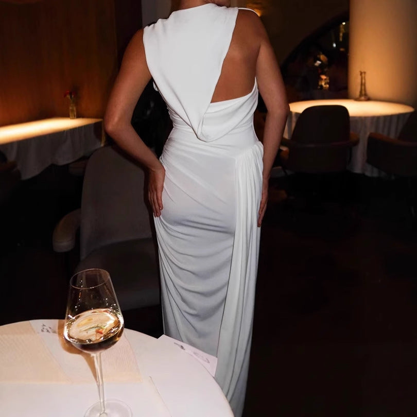 Damen Elegantes Wickelkleid mit hochgeschlitzt Design und asymmetrischem Schnitt R&B
