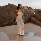 Damen gehäkeltes Maxi-Netzkleid R&B