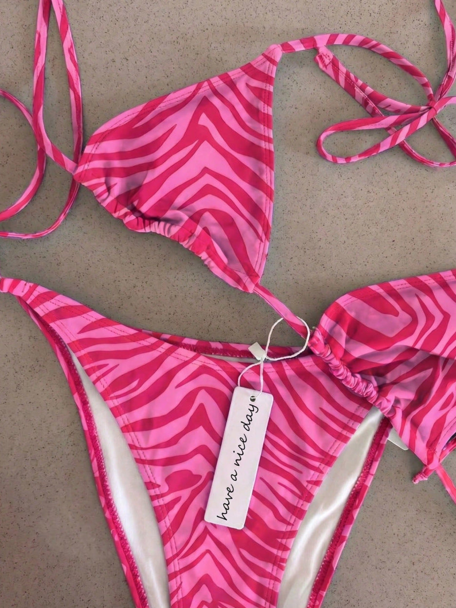 Damen Triangel-Bikini mit klassischem Punktmuster R&B
