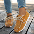 Damen Freizeit-Sneaker aus weichem Wildleder mit dekorativer Schnürung R&B