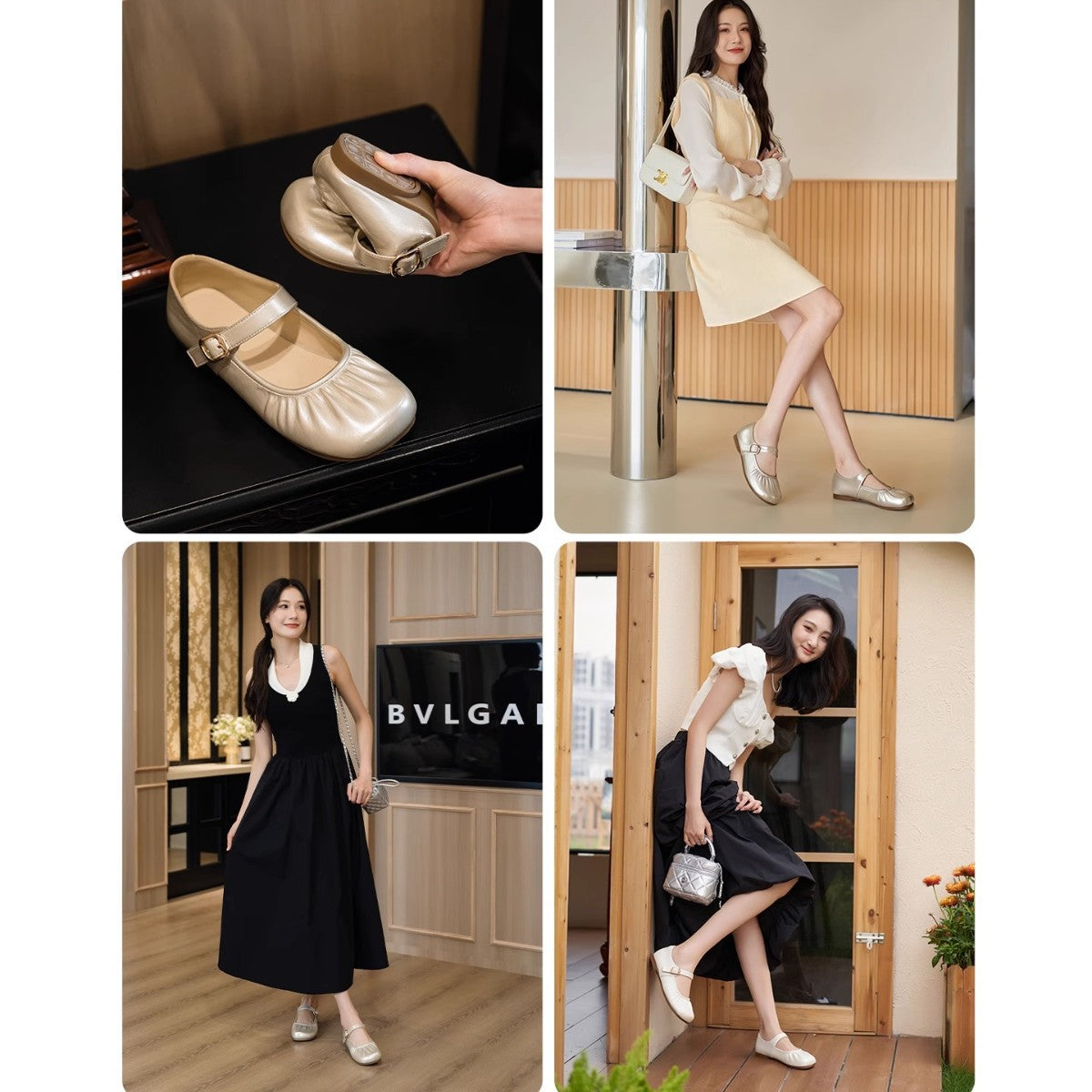 Damen Ballerina-Pumps mit modischem Riemchen und komfortablem Fußbett R&B