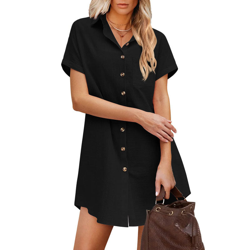 Damen Hemdblusenkleid im lässigen Schnitt mit Knopfdetails und aufgesetzter Tasche R&B