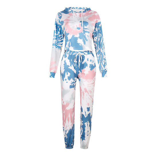 Damen lässiges Cropped Hoodie und Jogginghose Set R&B