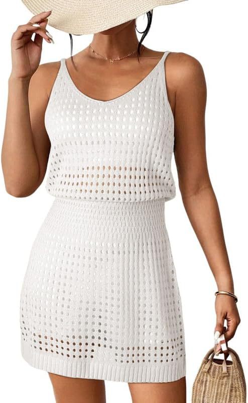 Damen luftiges Häkelkleid im Layering-Stil R&B