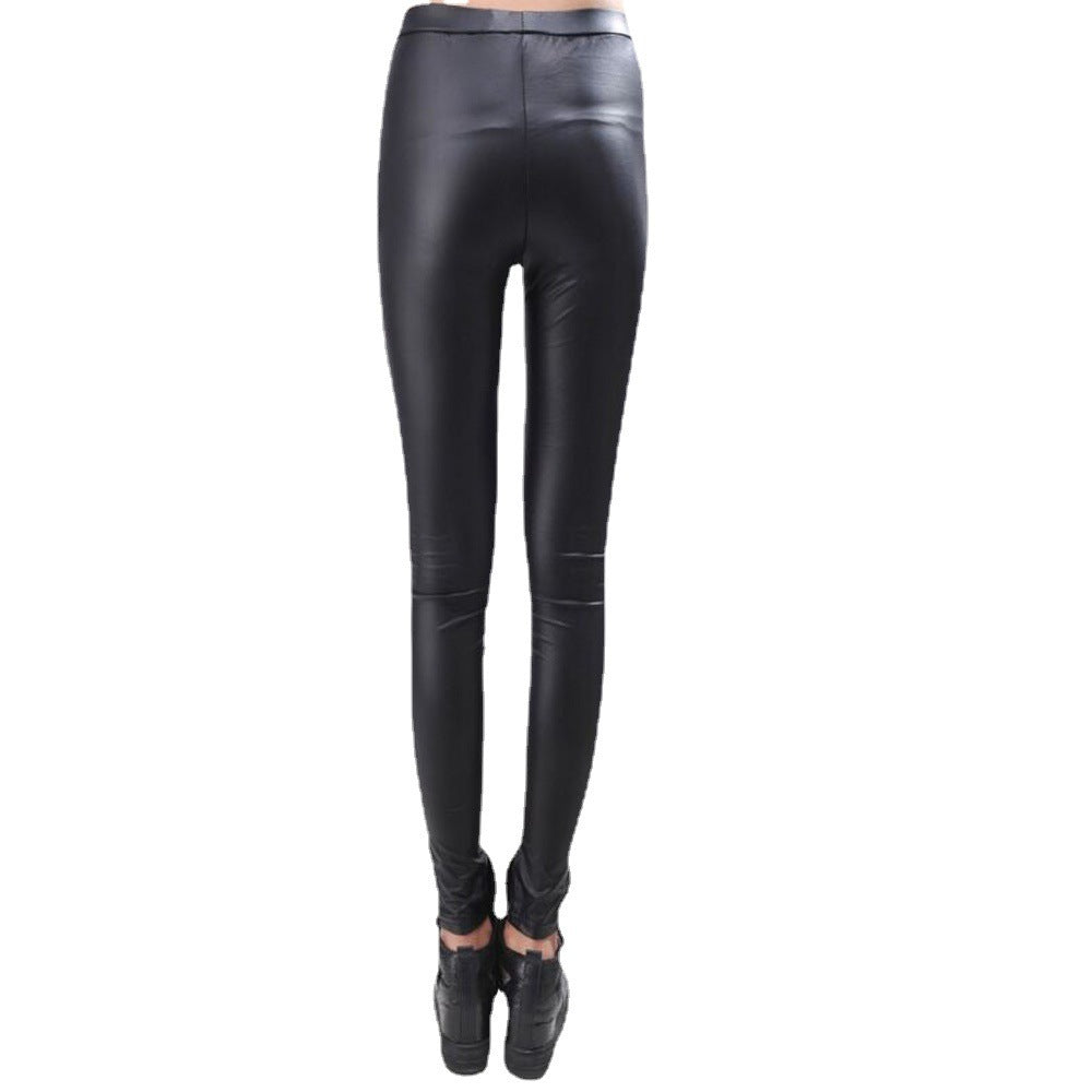 Damen Leggings mit transparenten Einsätzen und dekorativen Knoten R&B