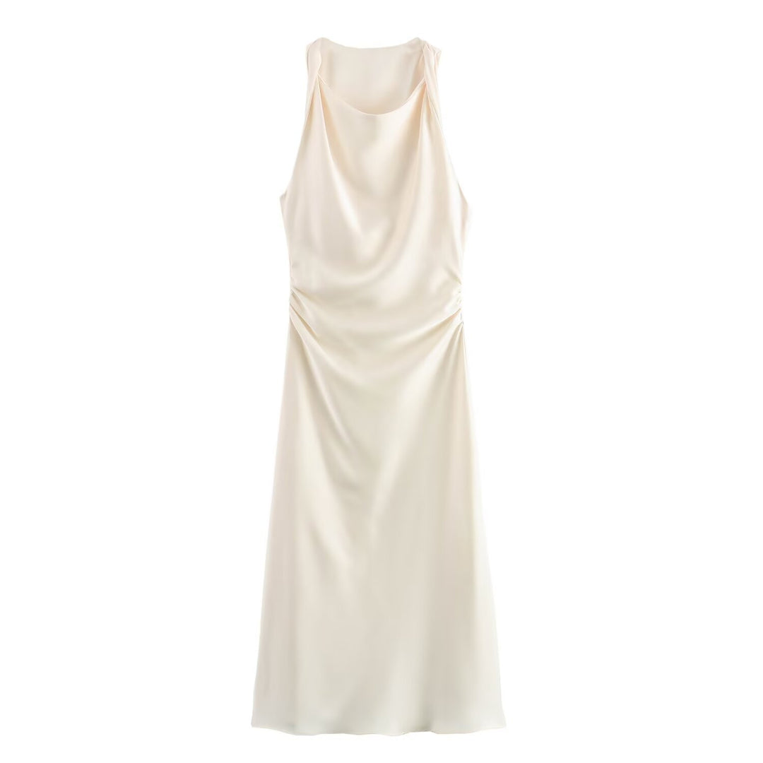 Damen elegantes Sommerkleid mit fließendem Schnitt und charmanten Rüschendetails R&B