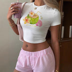 Damen Crop-Top mit fruchtigem Sommerdesign und lässigem Schnitt R&B