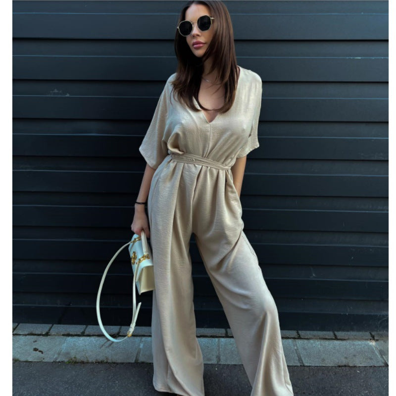 Damen eleganter Jumpsuit mit lockerem Schnitt R&B