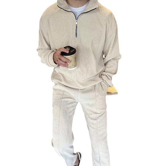 Herren Lounge-Set bestehend aus hochwertigem Pullover mit Reißverschluss und bequemen Jogginghosen R&B
