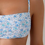 Damen Bikini-Oberteil mit verstellbaren Trägern und floraler Druck R&B