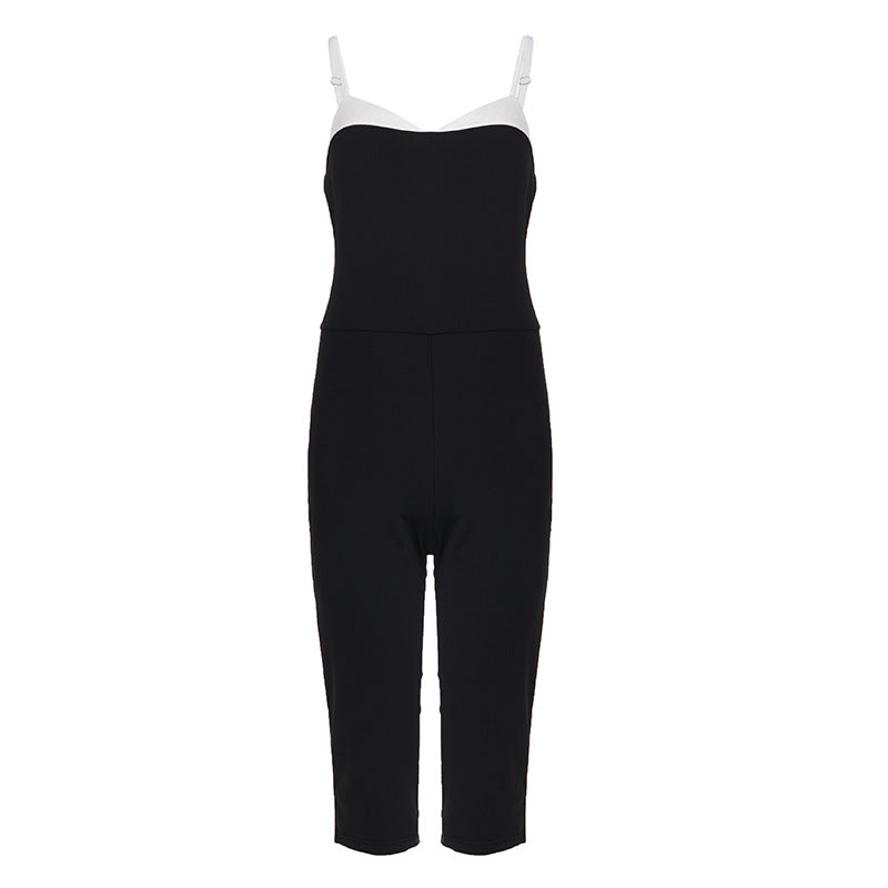 Damen Jumpsuit mit schmalem Schnitt und Trägern R&B