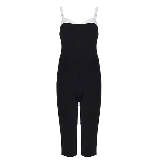 Damen Jumpsuit mit schmalem Schnitt und Trägern R&B