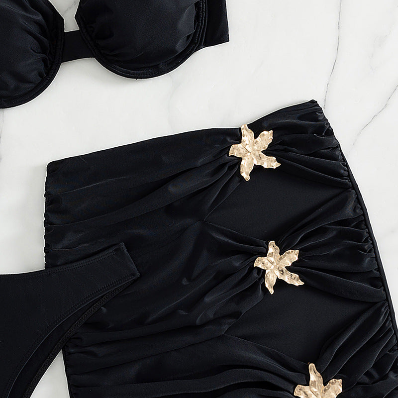 Damen Bikini-Set mit schickem Rock und gepolstertem Oberteil R&B