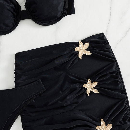 Damen Bikini-Set mit schickem Rock und gepolstertem Oberteil R&B