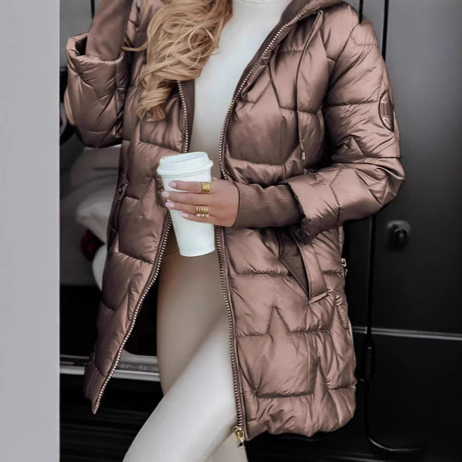 Damen Steppparka mit Kapuze und praktischen Taschen R&B