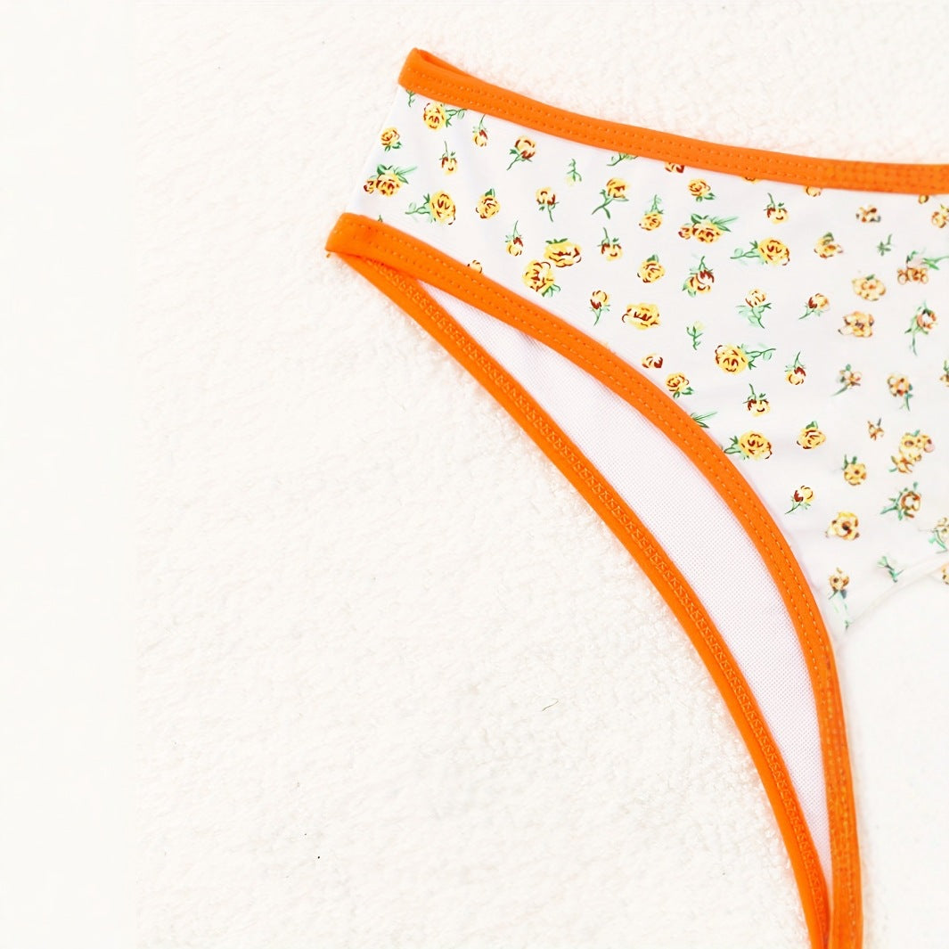 Damen Blumenmuster Bikini mit raffinierter Schnittführung R&B