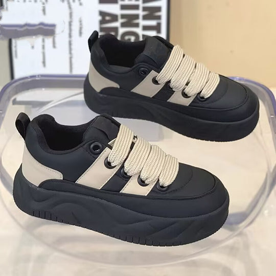 Damen Plattform Sneakers mit dickem Gummi-Style und farblich abgesetzten Details R&B