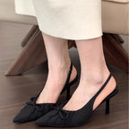 Damen Slingback-Pumps mit zartem Schleifen-Detail und elegantem Absatz R&B