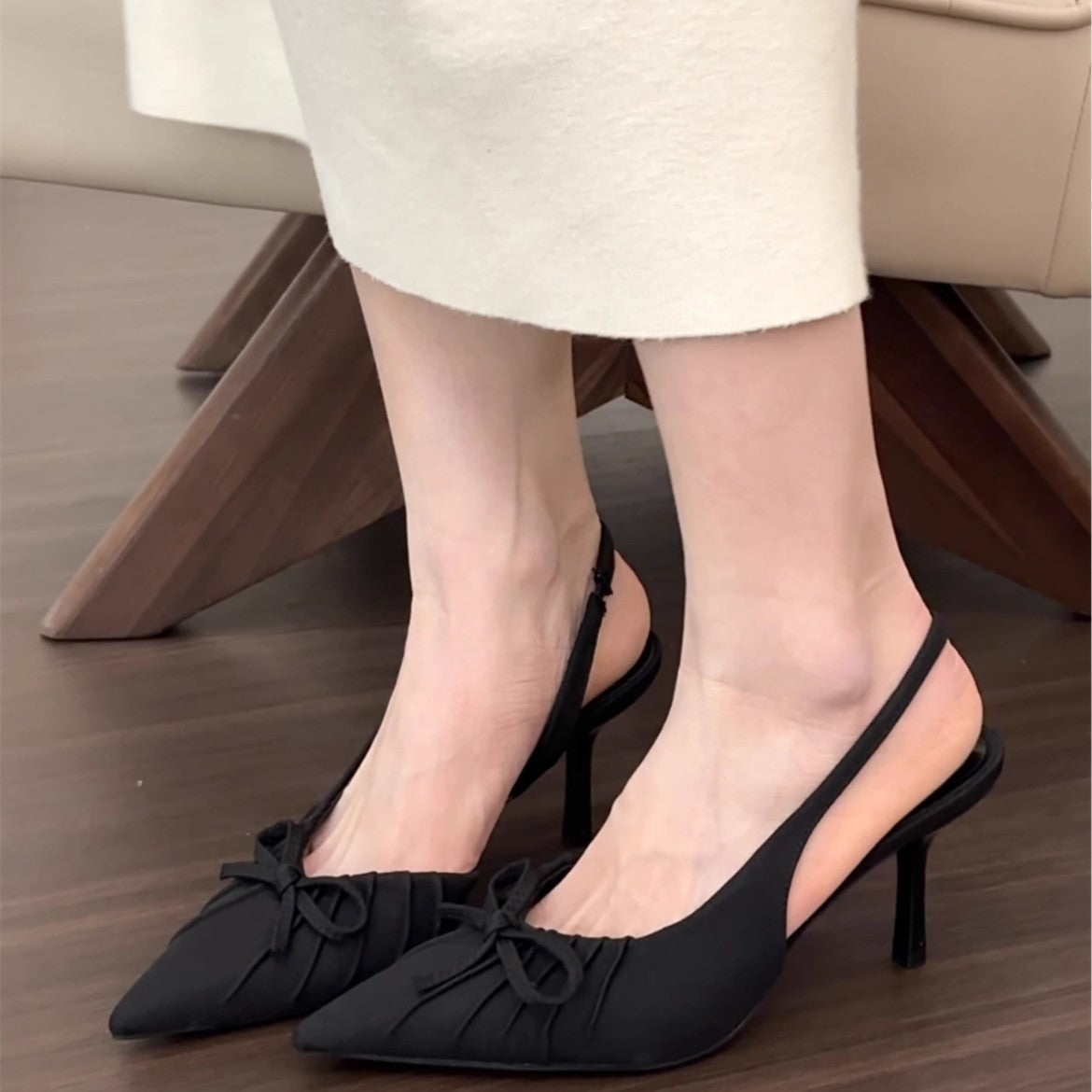 Damen Slingback-Pumps mit zartem Schleifen-Detail und elegantem Absatz R&B