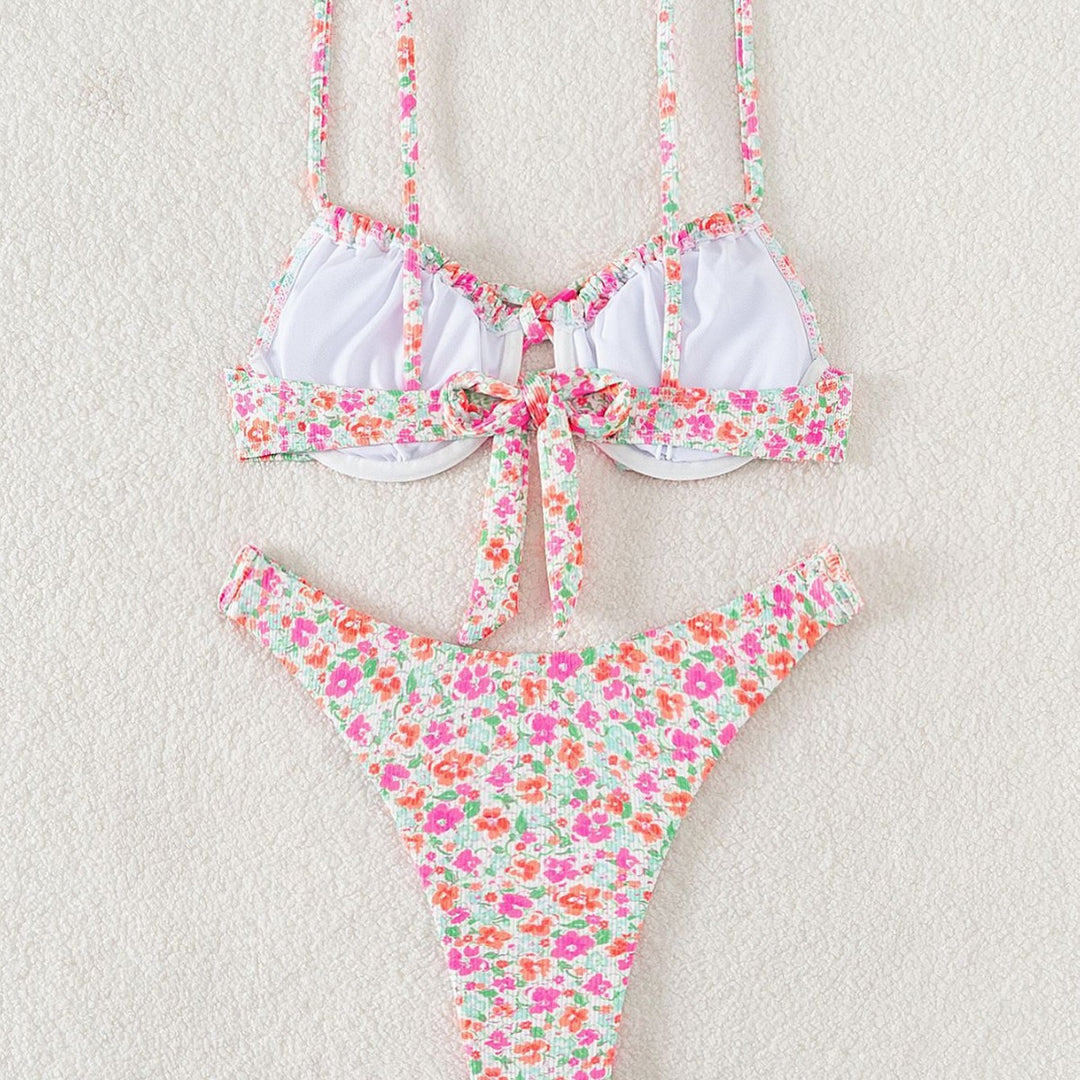 Damen Blumenmuster Bikini-Set R&B