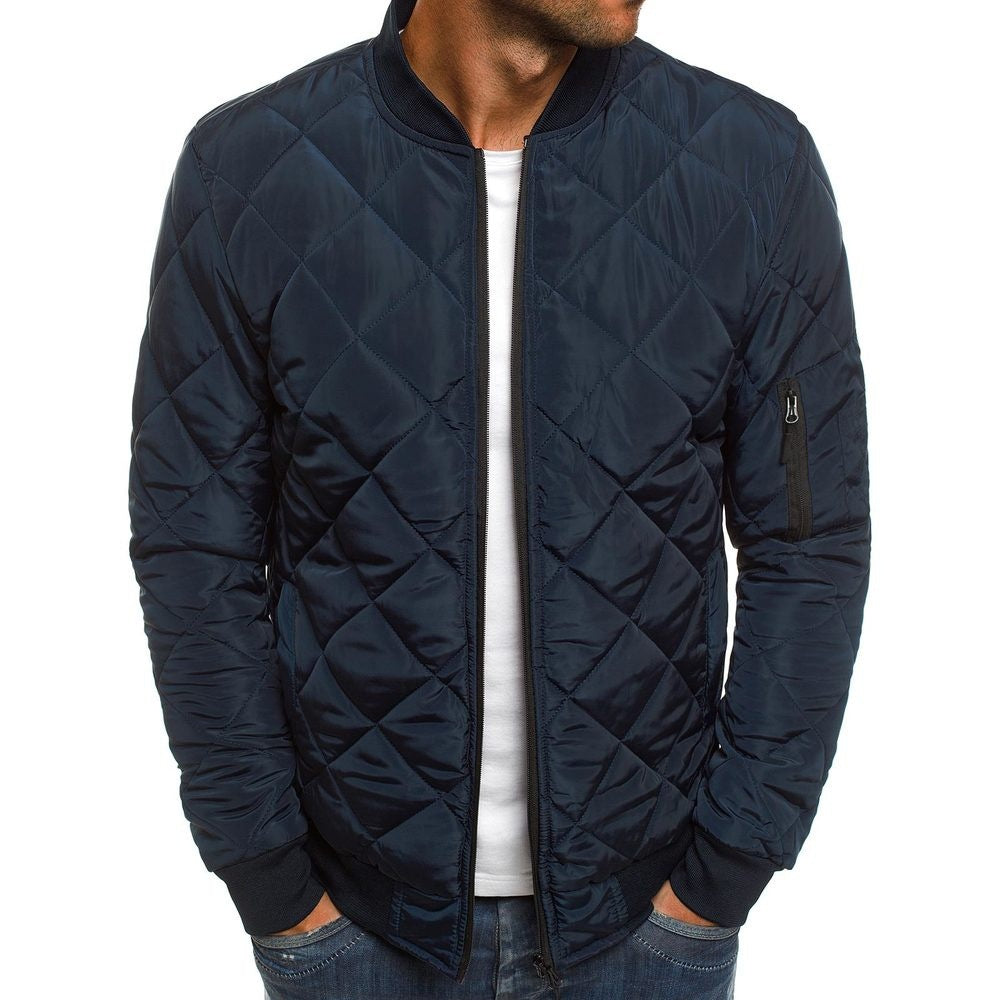 Herren Steppjacke mit hohem Kragen und praktischen Reißverschlusstaschen R&B