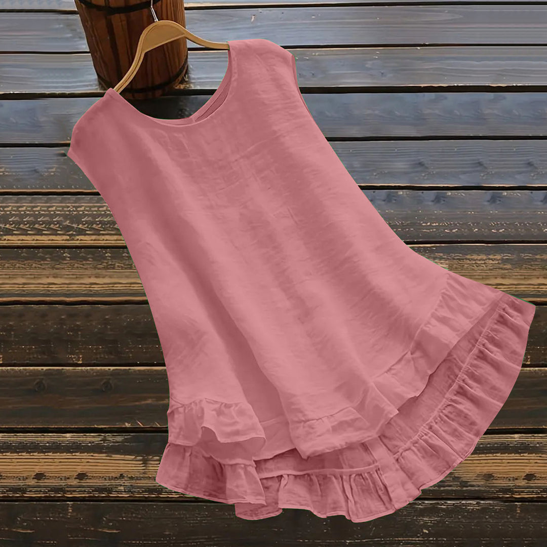 Damen Leichtes Sommerkleid aus atmungsaktivem Material mit Rüschendetails R&B