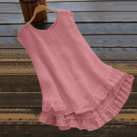 Damen Leichtes Sommerkleid aus atmungsaktivem Material mit Rüschendetails R&B