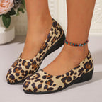 Damen Ballerinas mit R&Brnem Leo-Design und komfortablem Blockabsatz R&B