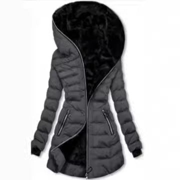 Damen gesteppte Winterjacke mit luxuriösem Futter und modischem hohem Kragen R&B