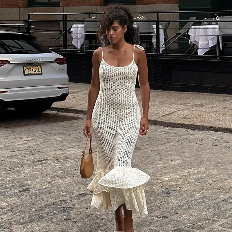 Damen elegantes Sommerkleid mit Schößchen R&B