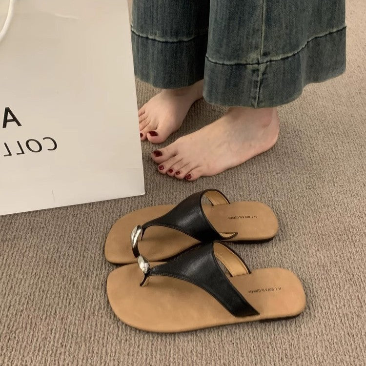 Damen Zehentrenner-Sandalen mit modischen Riemen und komfortablem Fußbett R&B