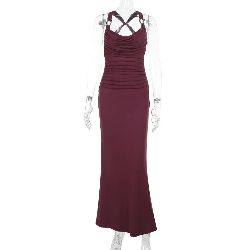 Damen Elegantes Maxikleid mit gerafftem Oberteil R&B