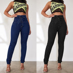 Damen Hochtaillierte Jeans mit Schnürdetails R&B