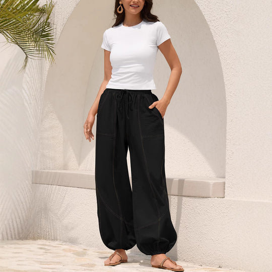 Damen Lässige Weitbein-Hose mit praktischen Taschen R&B