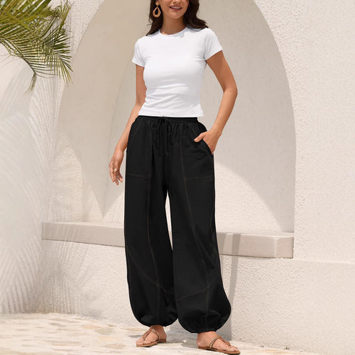 Damen Lässige Weitbein-Hose mit praktischen Taschen R&B