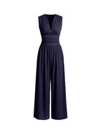 Damen Jumpsuit Palazzo Bein mit Taille
