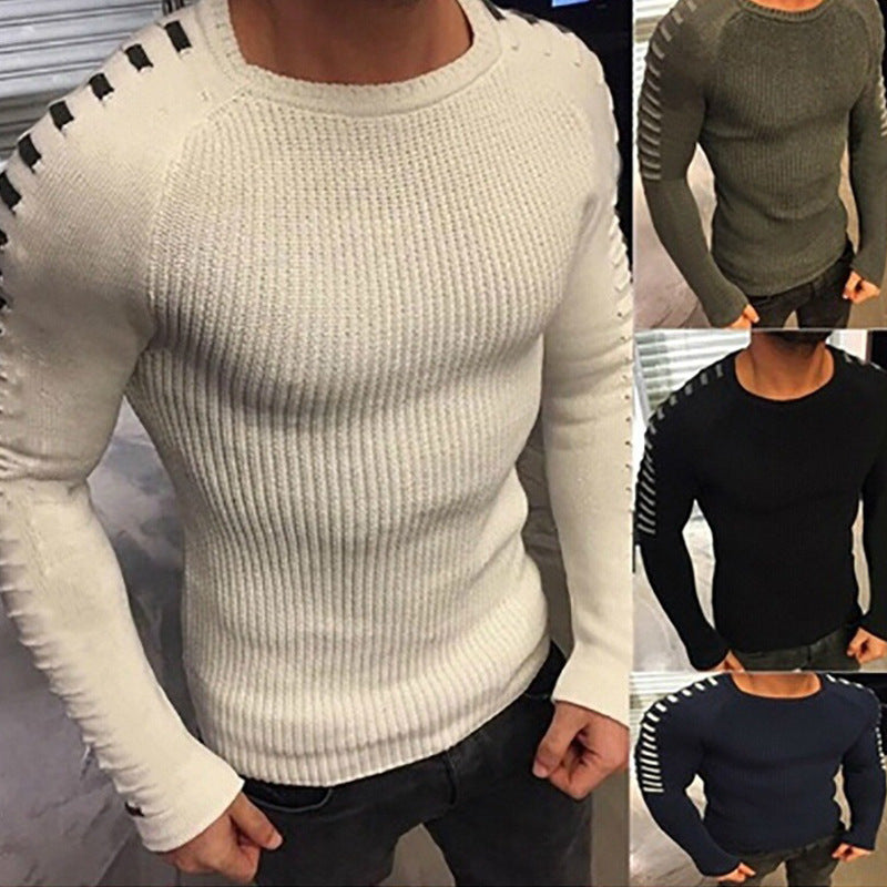 Herren strukturierter Pullover mit modernem Schnitt und kreativen Details R&B