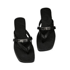 Damen Elegante Flip-Flops mit modischem Riemendesign und funkelndem Akzent R&B