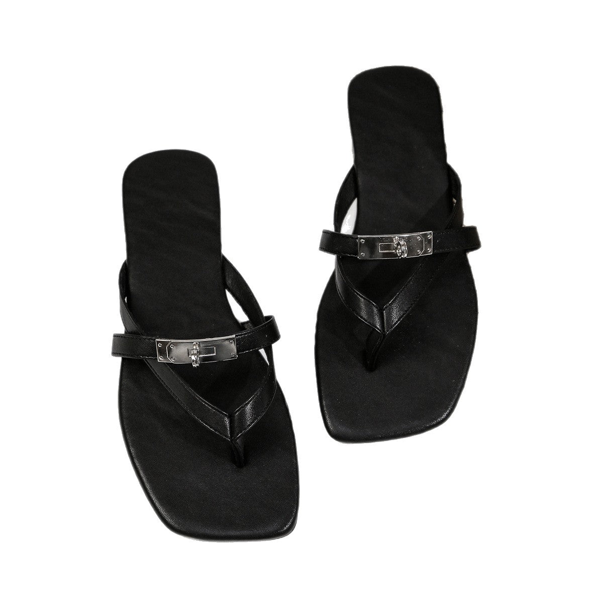 Damen Elegante Flip-Flops mit modischem Riemendesign und funkelndem Akzent R&B