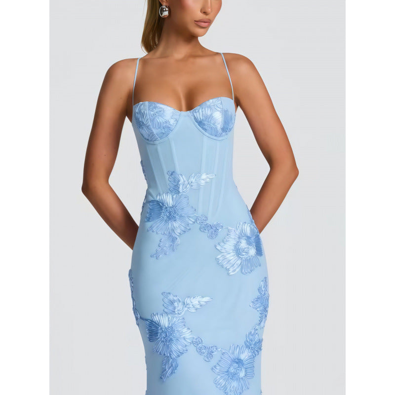 Damen Elegantes Abendkleid mit floralem Spitzenmuster und figurbetontem Schnitt R&B